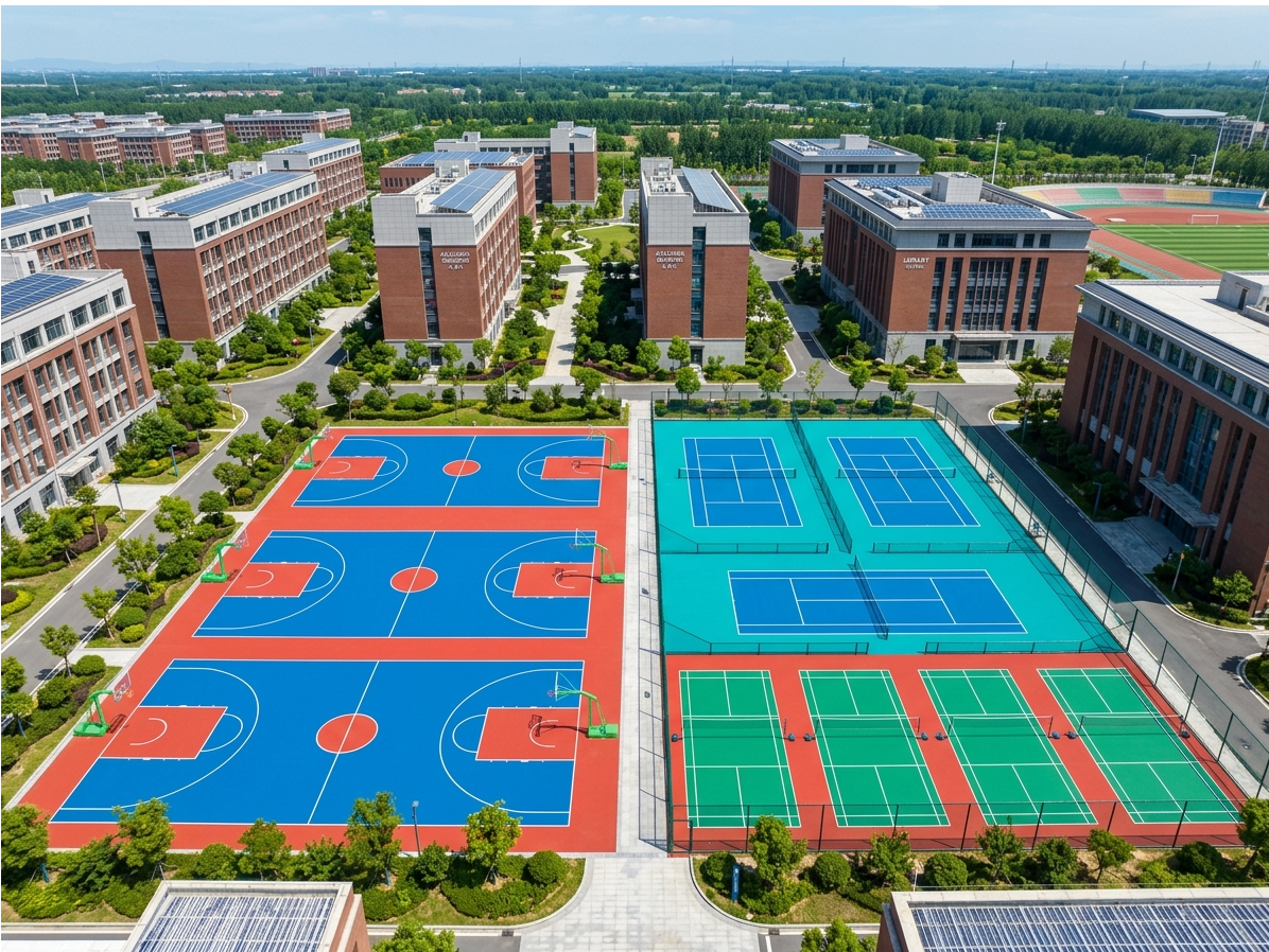 武汉市硅PU球场预制型塑胶跑道 - 价格